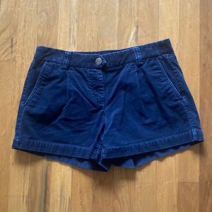JCrew city fit navy blue corduroy shorts.